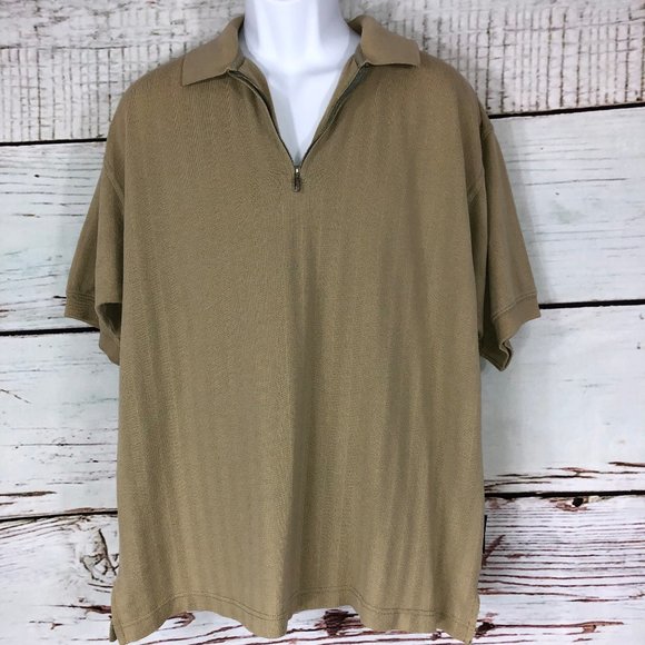 Structure Other - Structure Tan Zip Collar Polo - L